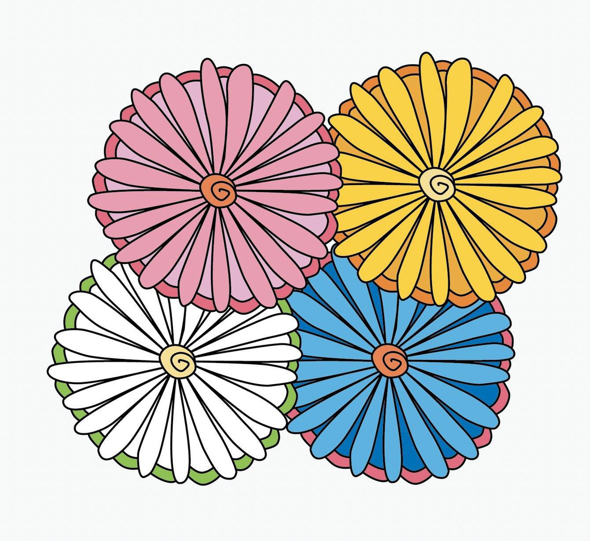 Psychedelic Daisy Decals - Cover-Alls Decals