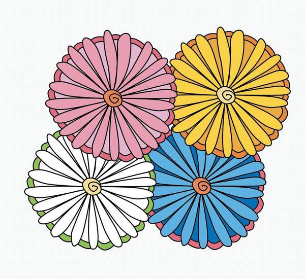 Psychedelic Daisy Decals - Cover-Alls Decals