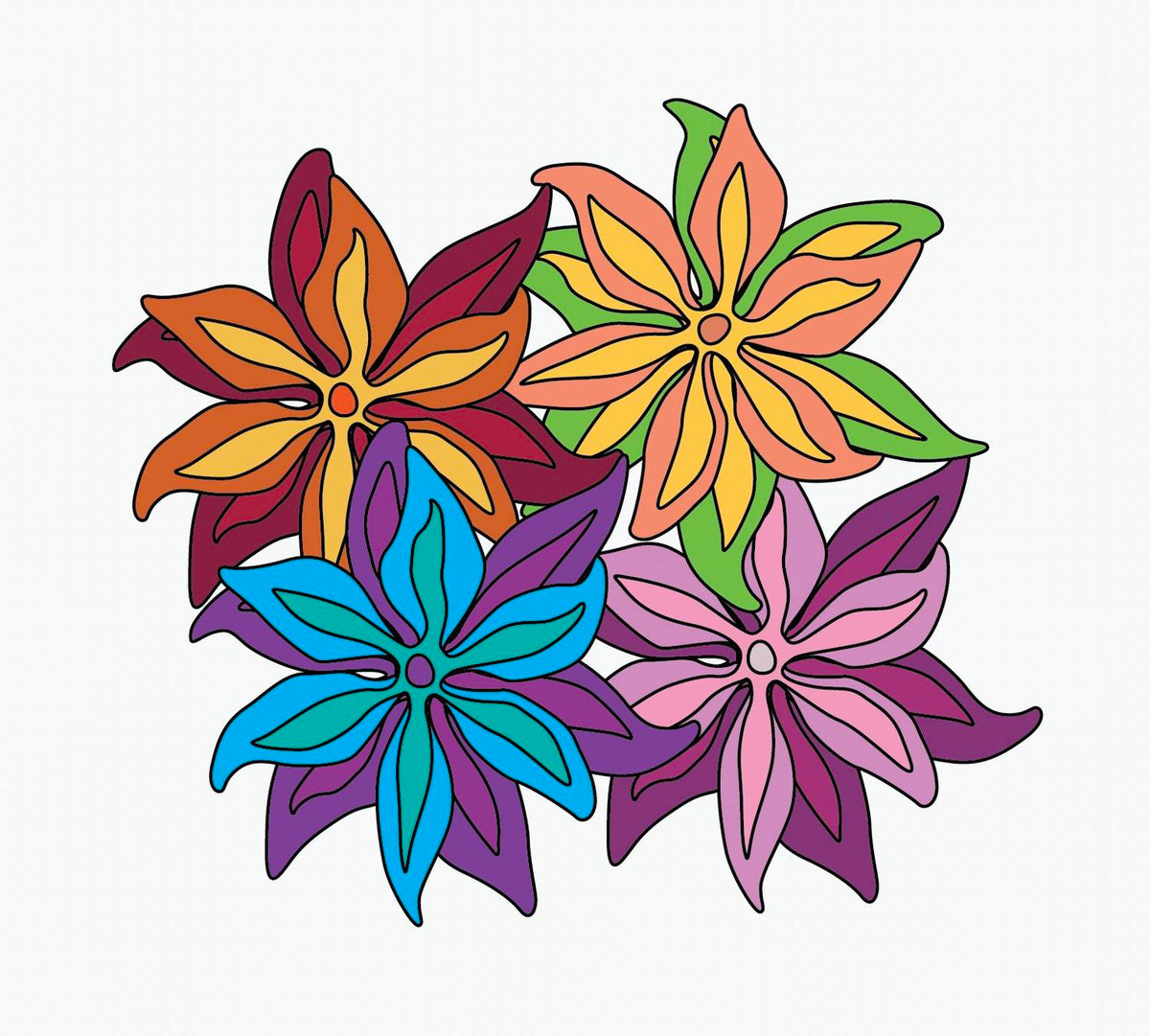 Psychedelic Lily Decals - Cover-Alls Decals