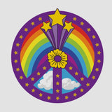 Purple Shooting Star Peace Sign - Cover-Alls Decals