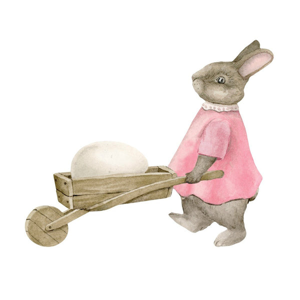 Rabbit with Wheelbarrow - Car Floats Reusable Car Decals