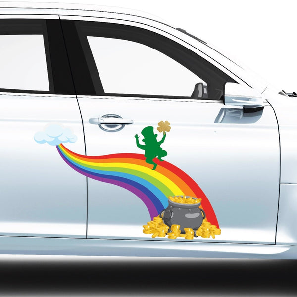 Rainbow with Pot of Gold - Car Floats Reusable Car Decals