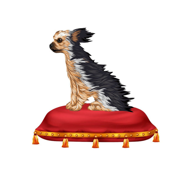 Royal Red Pillow with Gold Tassels -- Decal for our Dogs in the Wind Decals - Cover-Alls Decals