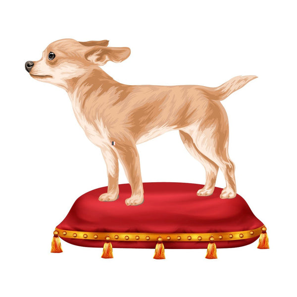 Royal Red Pillow with Gold Tassels -- Decal for our Dogs in the Wind Decals - Cover-Alls Decals