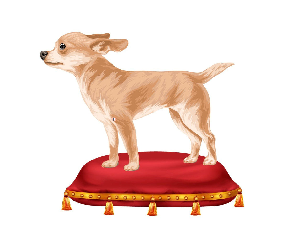 Royal Red Pillow with Gold Tassels -- Decal for our Dogs in the Wind Decals - Cover-Alls Decals