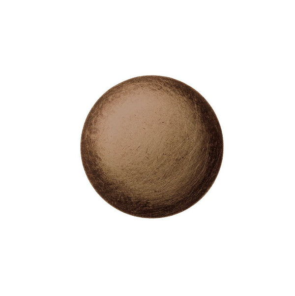 A textured bronze sphere with Cover-Alls Steampunk Rivet Decals, isolated on a white background.