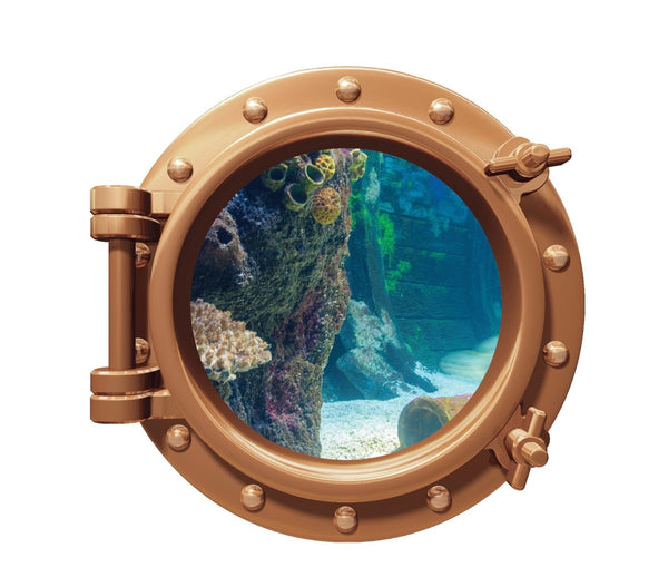 Steampunk Window Hatch or Porthole Decal - Cover-Alls Decals