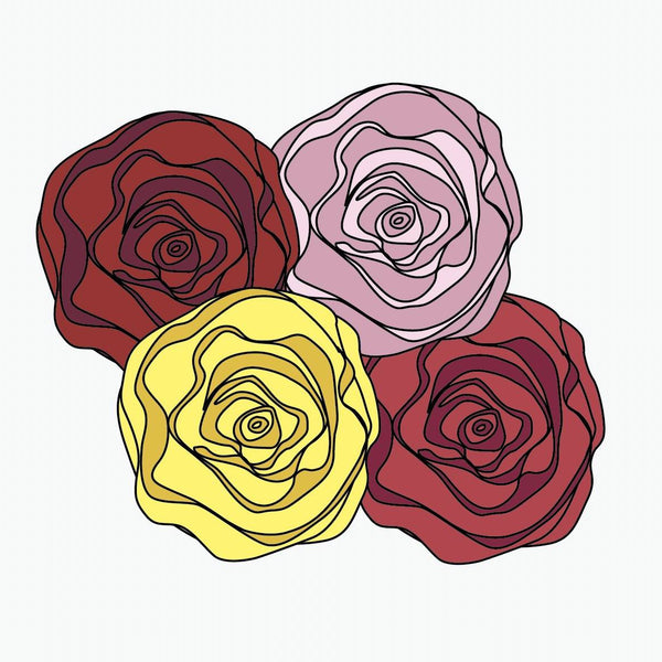 Swirl Roses - Car Floats Reusable Car Decals