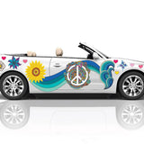 Swirly White Peace Sign Decal - Cover-Alls Decals