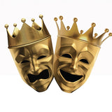 Tragedy & Comedy Gold Theater Masks Decals - Cover-Alls Decals