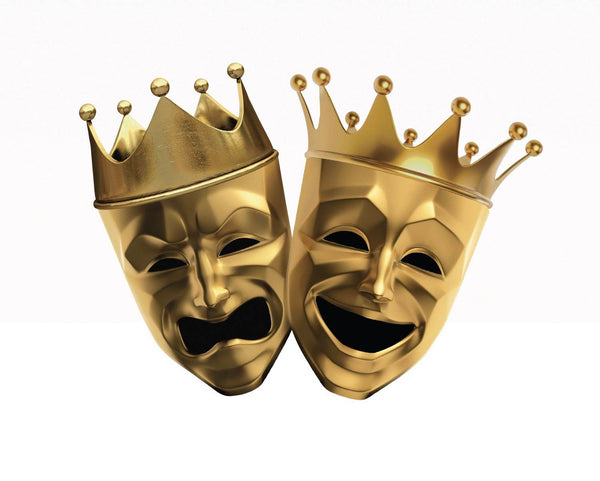 Tragedy & Comedy Gold Theater Masks Decals - Cover-Alls Decals