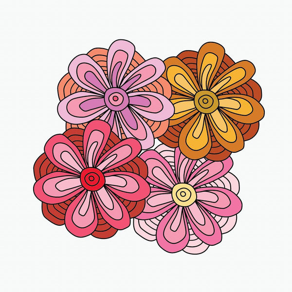 Trippy Flowers - Car Floats Reusable Car Decals