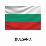 A digitally rendered Cover-Alls Flags of the World decal representing Bulgaria, displaying three horizontal stripes in white, green, and red, with the country's name 
