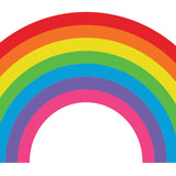 The Classic Rainbow Decal by Cover-Alls showcases seven vibrant colored arcs: red, orange, yellow, green, blue, indigo, and violet. This enchanting design is perfect for a nursery window sticker or playful wall decoration.