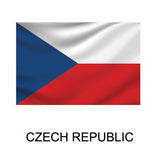 Flag of the Czech Republic decal featuring white, red, and blue horizontal stripes, with the name 