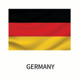 Cover-Alls Flags of the World Decal featuring the flag of Germany with three horizontal stripes - black, red, and gold, with the word 