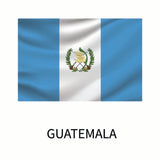 Flag of Guatemala featuring two blue vertical bands with a Cover-Alls Flags of the World Decals white band in the middle, containing the national coat of arms and the name 