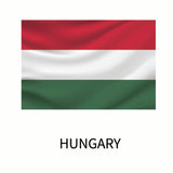 The national flag of Hungary displayed horizontally with red, white, and green stripes, and the word 