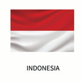 Flag of Indonesia featuring two horizontal bands, the top band is red and the bottom band is white, with the word 