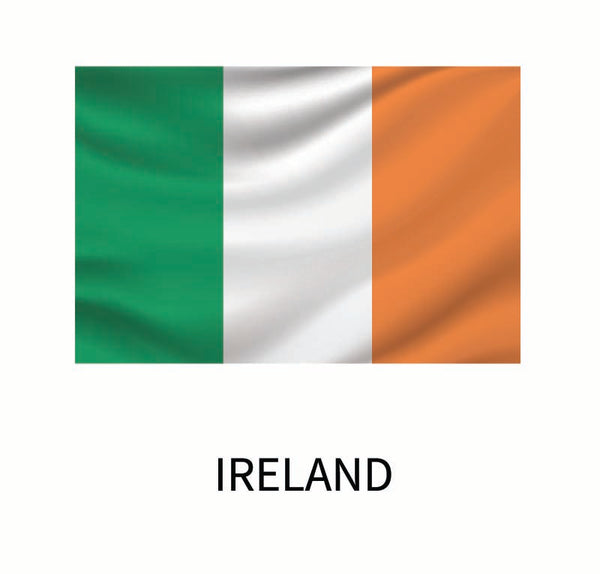 The Flags of the World Decals by Coveralls depicted the flag of Ireland on a white background.