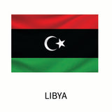 The Cover-Alls Flags of the World decal of Libya: a horizontal triband of red, black (with a white crescent and star), and green, with 