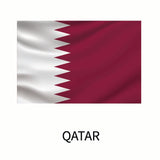 Flag of Qatar featuring a maroon field with white serrated band on the hoist side, available as a Cover-Alls Flags of the World Decal in custom size.