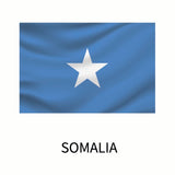 Cover-Alls Flags of the World Decals featuring a single white star on a light blue background, displayed with the country name 