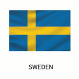Flag of Sweden decal featuring a blue background with a yellow Nordic cross from Cover-Alls Flags of the World Decals.