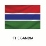 Flag of the Gambia featuring horizontal bands of red, blue, and green with the country's name below, available as a Cover-Alls decal.