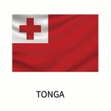 Flag of Tonga featuring a red field with a Cover-Alls Flags of the World Decals in the upper hoist-side corner containing a red cross.