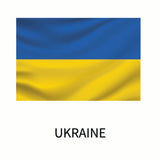 Flag of Ukraine featuring two horizontal bands of blue and yellow with the word 