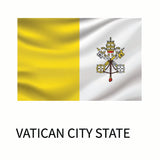 Flag of Vatican City State with two vertical bands, one yellow and one white, featuring the crossed keys and papal tiara emblem, available as a Cover-Alls decal.