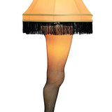 A Cover-Alls A Christmas Story's Leg Lamp decal featuring a high-heeled shoe, fishnet stocking, and a classic lampshade with fringes, isolated on a white background.
