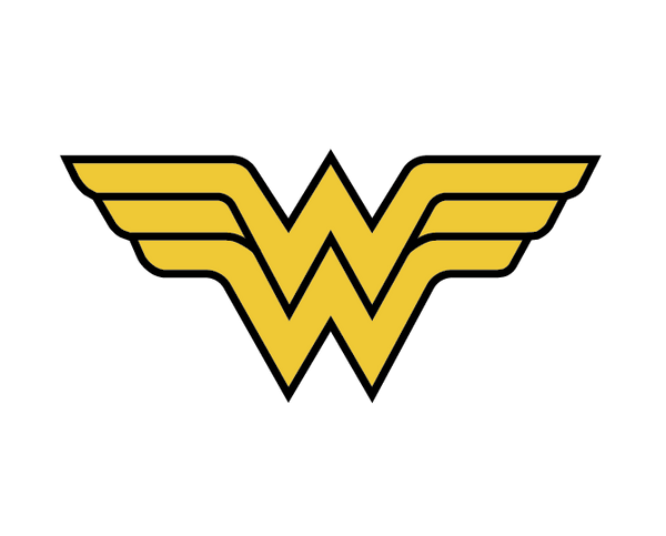 A yellow and white stylized "w" logo resembling wings, set on a solid green background, representing the Cover-Alls Amazonian Warrior Icon decal.
