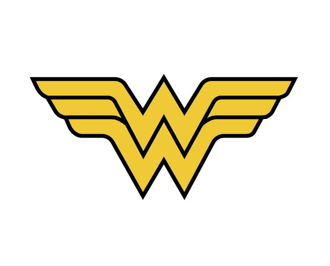 A yellow and white stylized "w" logo resembling wings, set on a solid green background, representing the Cover-Alls Amazonian Warrior Icon decal.