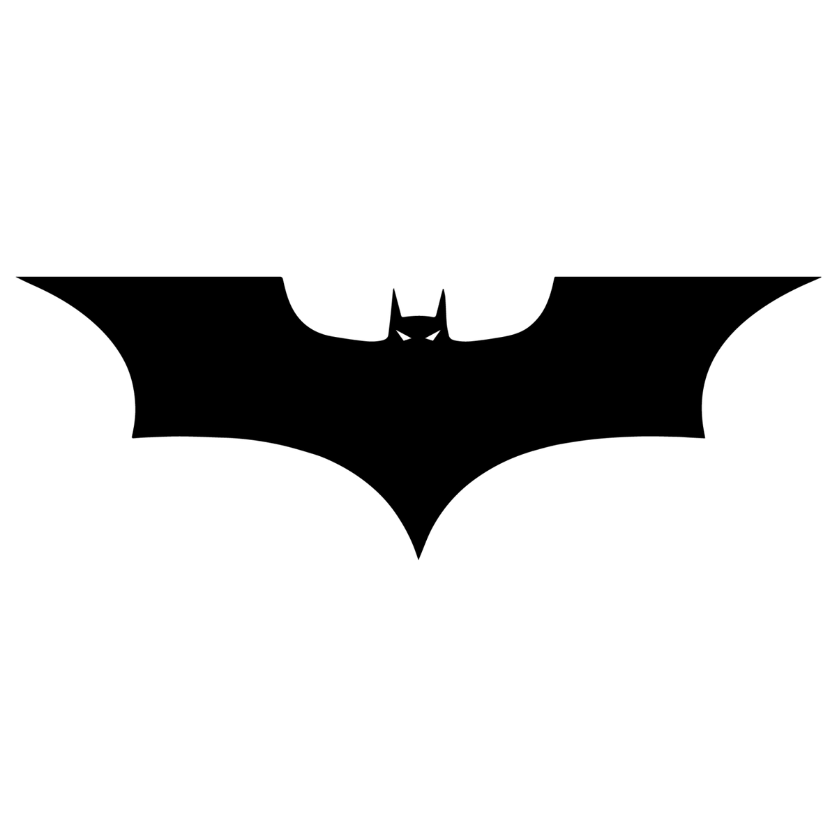 A 24" wide silhouette of a Cover-Alls bat superhero symbol with stylized, angular wings and pointed ears against a solid green background.