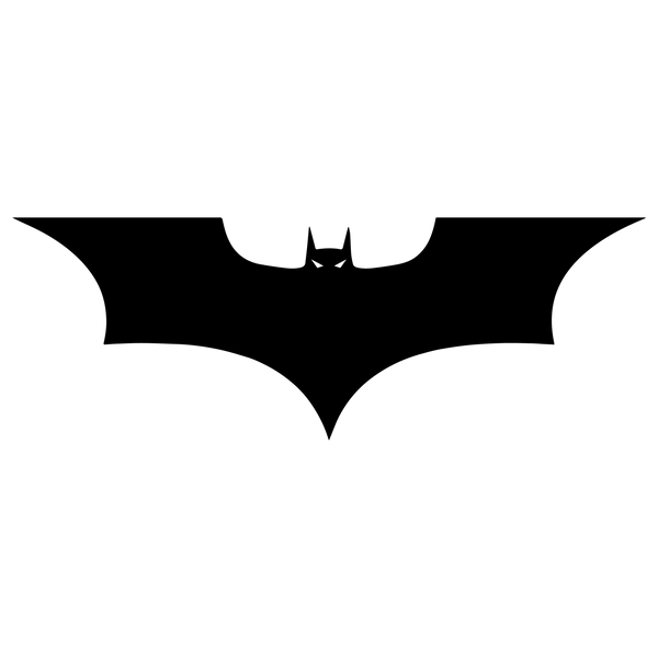 A 24" wide silhouette of a Cover-Alls bat superhero symbol with stylized, angular wings and pointed ears against a solid green background.