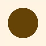 A simple graphic of a solid dark brown circle with vibrant colors, centered on a light beige background made by Cover-Alls Dot Decals.