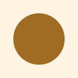 A simple graphic of a large brown circle with Cover-Alls Dot Decals, centered on a light beige background.