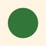 A simple graphic of a solid dark green circle, reminiscent of Cover-Alls Dot Decals, centered on a light beige background.