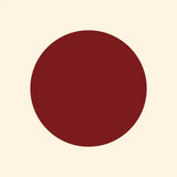 A simple graphic of a dark red circle with Cover-Alls Dot Decals centered on a light beige background.