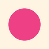 A solid pink circle, vibrant in color, centered on a light beige background with Cover-Alls Dot Decals.