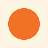 A simple graphic of a large, solid orange circle centered on a light beige background, perfect as Cover-Alls Dot Decals.