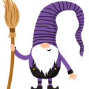  Gnome 2 standing purple witch