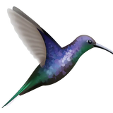 Illustration of a jewel-like hummingbird in mid-flight, featuring a streamlined body, long beak, and iridescent feathers in shades of blue, green, and purple. Product Name: Free Sample Hummingbird Decal (just $1 shipping) Brand Name: Cover-Alls