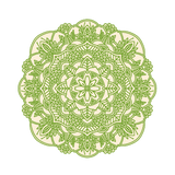 Intricate Cover-Alls Mandala Decals with multiple layers and floral patterns on a dark green background.