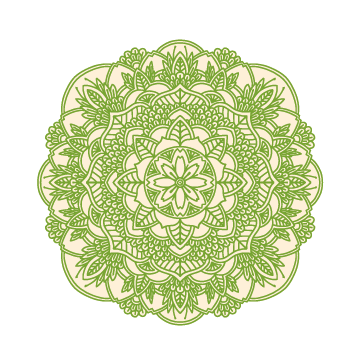 Intricate Cover-Alls Mandala Decals with multiple layers and floral patterns on a dark green background.