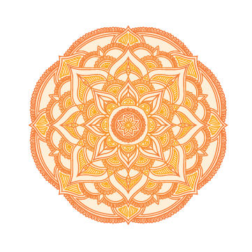 Intricately designed orange Mandala Decals with symmetric patterns on a green background by Cover-Alls.