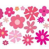 Pink Flower Power by CoverAlls includes pink and orange flowers on a white background, perfect for a Barbiecore theme or adding flower power to any space.
