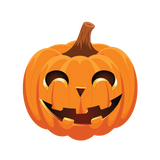A smiling Jack O' Lantern Pumpkin Decals on a white background by CoverAlls.